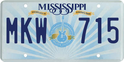 MS license plate MKW715