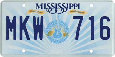 MS license plate MKW716