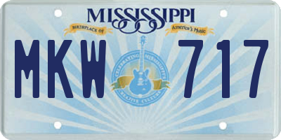 MS license plate MKW717
