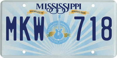 MS license plate MKW718