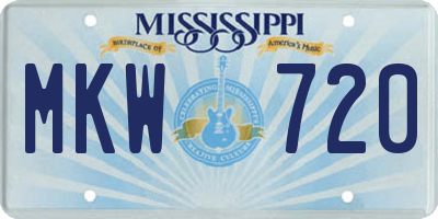 MS license plate MKW720