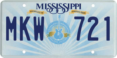 MS license plate MKW721