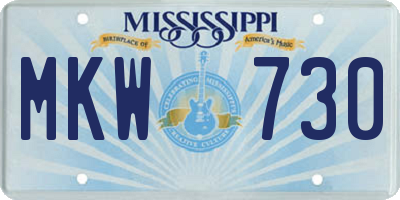MS license plate MKW730