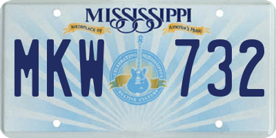 MS license plate MKW732