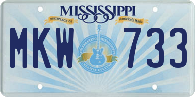 MS license plate MKW733