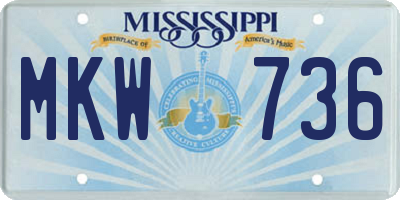 MS license plate MKW736