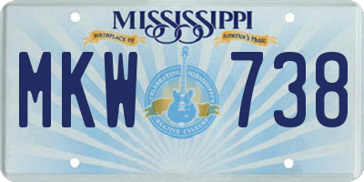 MS license plate MKW738