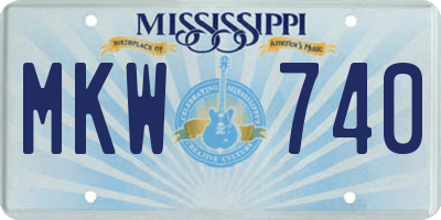 MS license plate MKW740