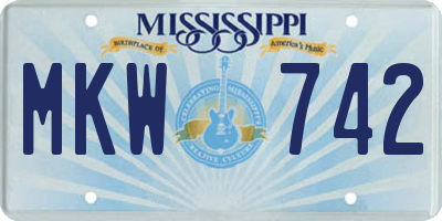 MS license plate MKW742