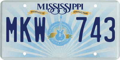 MS license plate MKW743