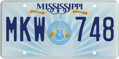 MS license plate MKW748