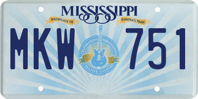 MS license plate MKW751