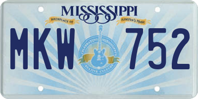 MS license plate MKW752