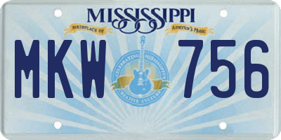 MS license plate MKW756