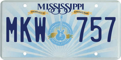 MS license plate MKW757