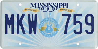 MS license plate MKW759