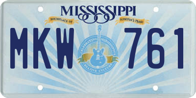 MS license plate MKW761