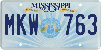 MS license plate MKW763