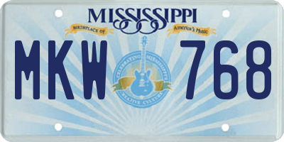 MS license plate MKW768