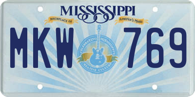 MS license plate MKW769