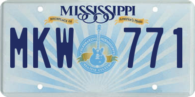 MS license plate MKW771