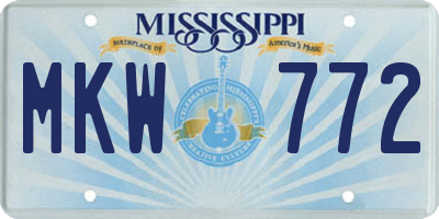 MS license plate MKW772