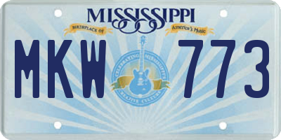 MS license plate MKW773