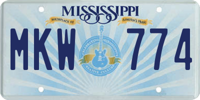 MS license plate MKW774