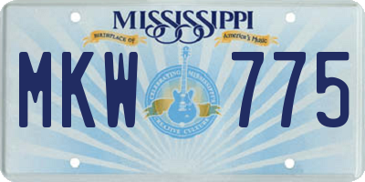 MS license plate MKW775
