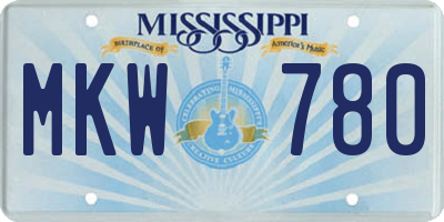 MS license plate MKW780
