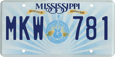 MS license plate MKW781
