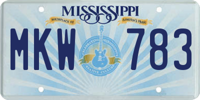 MS license plate MKW783