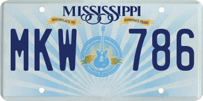 MS license plate MKW786