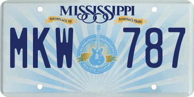 MS license plate MKW787