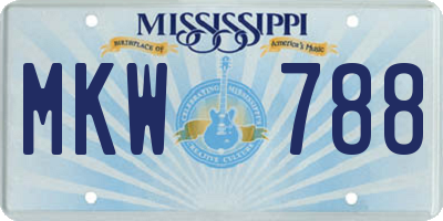 MS license plate MKW788