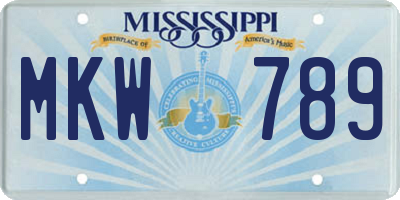 MS license plate MKW789