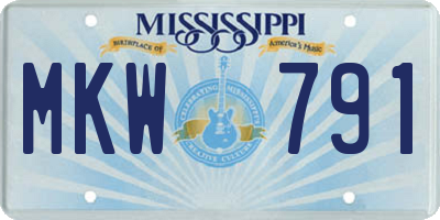 MS license plate MKW791