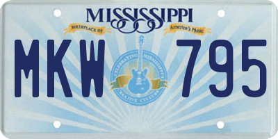 MS license plate MKW795