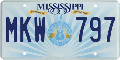 MS license plate MKW797