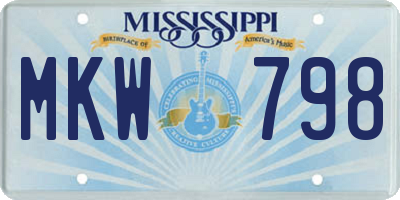 MS license plate MKW798
