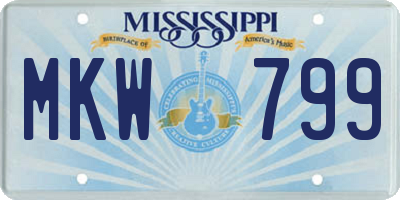 MS license plate MKW799