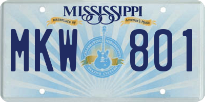 MS license plate MKW801