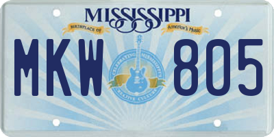 MS license plate MKW805