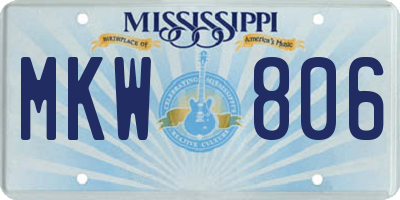 MS license plate MKW806