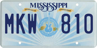 MS license plate MKW810