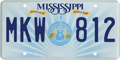 MS license plate MKW812