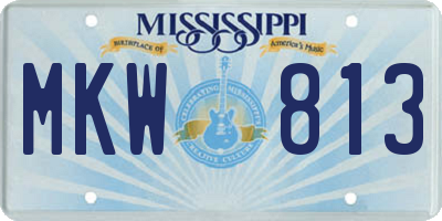 MS license plate MKW813