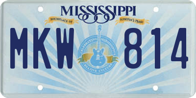 MS license plate MKW814