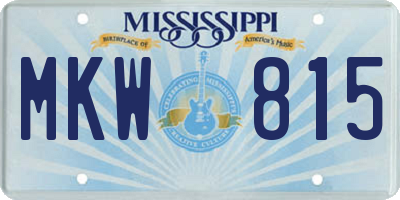 MS license plate MKW815