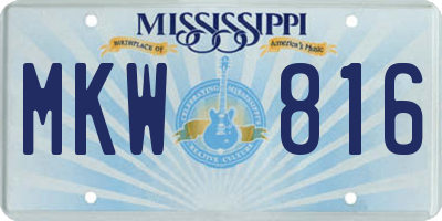 MS license plate MKW816